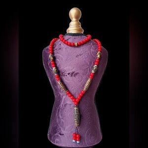 - Tibetan 3/6/9 & Lightning eyes dzi bead  Buddha bead necklace